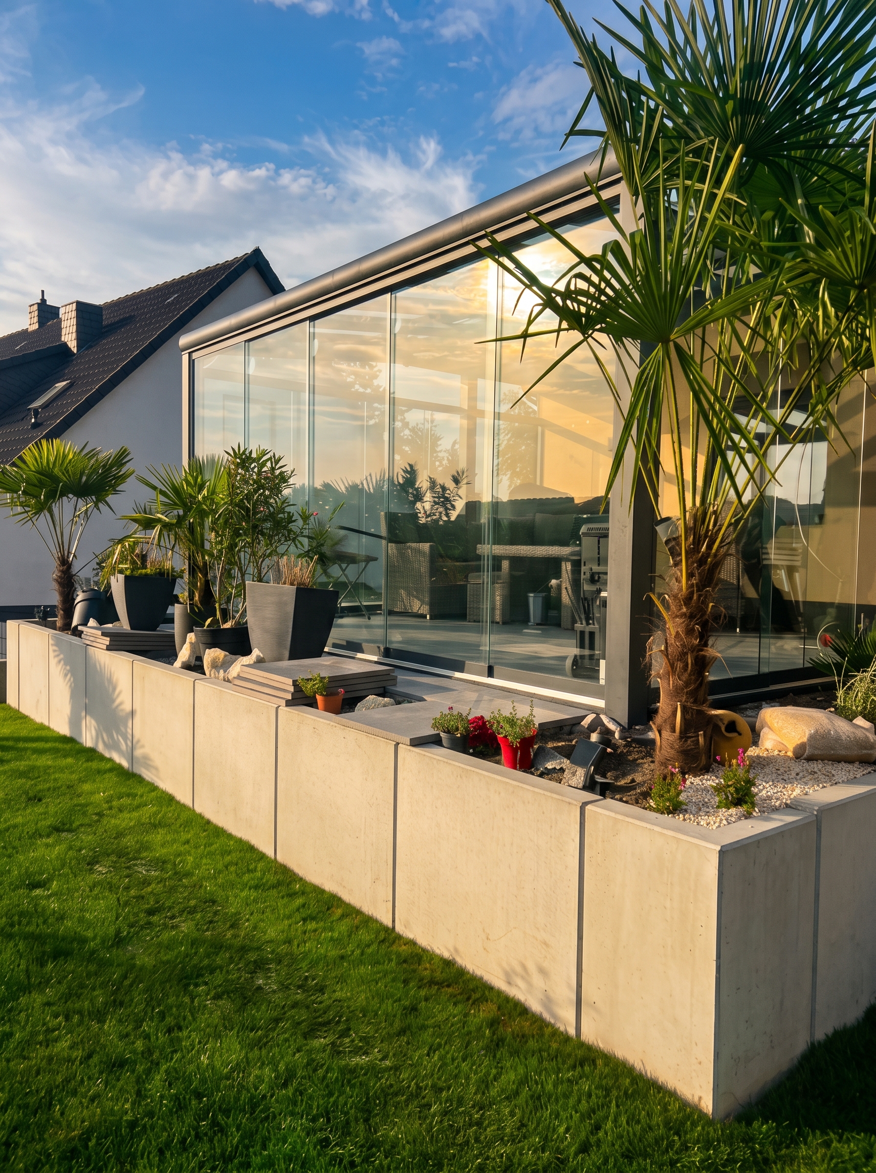 Kaltwintergarten mit Glasschiebewänden Osnabrück